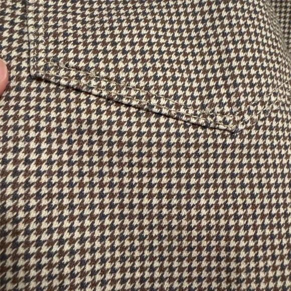 FRAME Le Slim Palazzo Pants Houndstooth Cream and Brown Size 32 - Picture 12 of 12